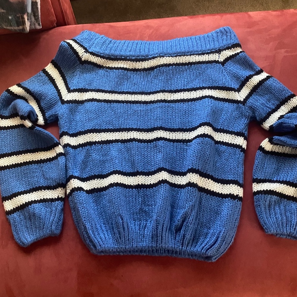 Striped off the shoulder sweater